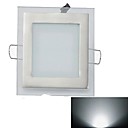 carre 6W 600lm 3000k LED blanche verre voyants du panneau AC 85-265V