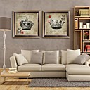 E-HOME Framed Canvas Art An Crown Framed Canvas Print Set of  2