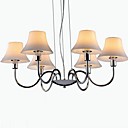 lustres 6 lumieres en verre metal chrome galvanises simples 220v de la mode moderne