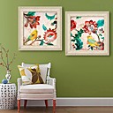 E-HOME Framed Canvas Art The Birds And Flowers Framed Canvas Print Set of 2