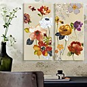 e-FOYER toile tendue fleurs art part entiere decoratif ensemble de 2 peinture