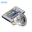 4pcs ampoule rgb conduit spot sans telecommande 3W e27  AC85 ~ 265V 