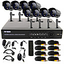 8 Channel One-Touch CCTV DVR Systeme en ligne 8 camera exterieure Warterproof