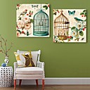 e-FOYER toile tendue oiseaux et de fleurs art peinture decorative ensemble de 2