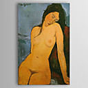 Peinture l huile realisee la main sur canevas tendu - Jeune femme nue assise de Modigliani