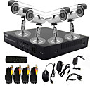 4 Systeme DVR CCTV canal avec controle PTZ 4 camera exterieure impermeable leau