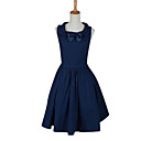 manches mi-longueur bleu fonce coton classiquerobe gothic lolita