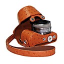 pajiatu pu autruche en cuir camera de grain etui de protection Housse pour Sony NEX-5R NEX-5t NEX-5R 5TL 5t objectif 16-50mm