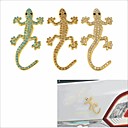 3d cristal gecko autocollant de decoration de voiture de plaques dacier inoxydable bricolage