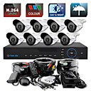 yanse 8 canaux D1 en temps reel campouleur kit DVR etanche IR systeme de cameras de securite CCTV camera 712cc08