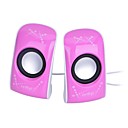 6w Mini USB alimente haut-parleurs stereo avec jack 35 mm - rose