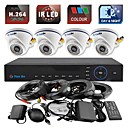 yanse 4ch 960H en temps reel kit videosurveillance DVR IR camera dome campouleur systeme de cameras de securite 1000tvl 701cf04