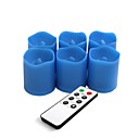 ensemble de 6 couleurs en plastique bleu conduit bougies votives avec telecommande et minuterie