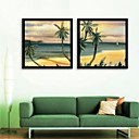 E-HOME Framed Canvas Art The Sea Coconut Framed Canvas Print Set of  2