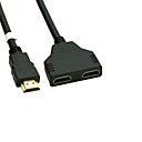 chapado en oro HDMI v 1.4 macho a doble cable divisor adaptador hembra hdmi