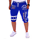 Hombre Activo Básico Deportes Fin de semana Corte Ancho Pantalones de Deporte Shorts Pantalones - Letra Estampado Correa Blanco Negro Azul M / L / XL