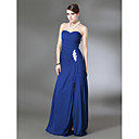 Gaine / colonne bretelles sweetheart sweep / brush train chiffon robe de bal avec appliques by ts couture