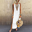 Mujer Tallas Grandes Others Vestido Maxi Largo - Sin Mangas Tribal Separado Estampado Verano Escote en Pico Casual Boho Festivos Vacaciones Playa 2020 Blanco S M L XL XXL XXXL XXXXL XXXXXL