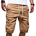 Hombre Básico Algodón Chinos Shorts Pantalones - Un Color Blanco Negro Caqui S / M / L