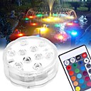 10 luces sumergibles led rgb controladas a distancia luces subacuáticas a prueba de agua para estanque piscina fuente acuario florero bañera de hidromasaje bañera decoración de fiesta iluminación 1pcs