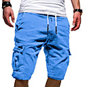 Hombre Básico Militar Tallas Grandes Diario Fin de semana Delgado Shorts Pantalones tipo cargo Pantalones - Un Color Deportivo Correa Al Aire Libre Verano Wine Blanco Negro US32 / UK32 / EU40 / US34