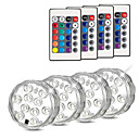 4x iluminación de piscina led ip68 impermeable remoto smd5050 luces sumergibles para fuente de estanque acuario florero bañera decoración de bañera decoración subacuática lámpara colorida con control