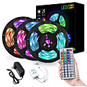 ZDM 3x5M Tiras LED Flexibles Tiras de Luces RGB 900 LED 2835 SMD 8mm Controlador remoto de 1 44 teclas Conector de cable de 1 a 2 1 juego RGB Cortable Fiesta Decorativa 12 V / Auto-Adhesivas