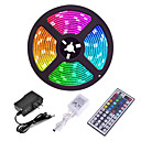 5 m Sets de Luces LED 3528 SMD 8mm RGB Control remoto Cortable Regulable 12 V / Conectable / Auto-Adhesivas / Color variable / IP44