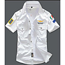 Hombre Camisa Geométrico Delgado Tops Chic de Calle Militar Blanco Negro Azul Piscina / Sin Mangas