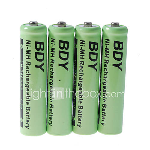 BDY 750mAh Ni-MH AAA rechargeables (4-pack)