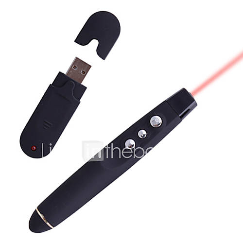 présentateur RF USB avec pointeur laser noir