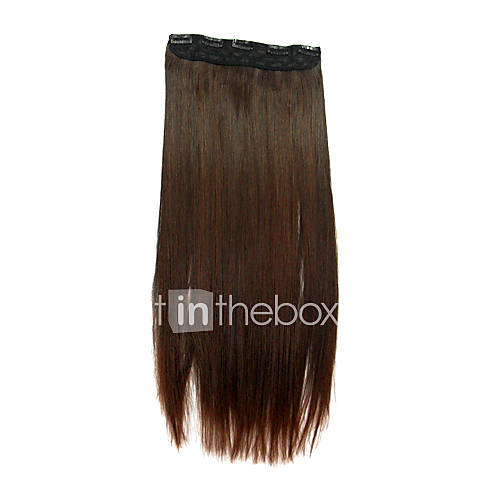 24 pouces brun staight clip-in extensions de cheveux