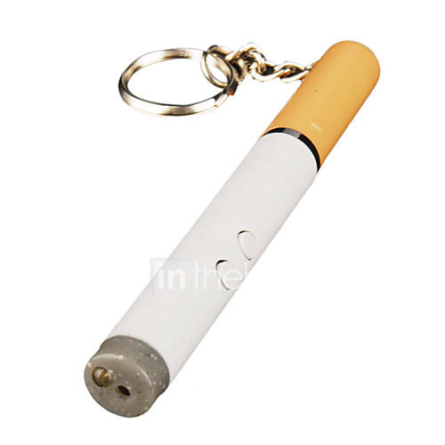 3-in-1 cigarette en forme de lampe de poche à LED blanche  laser rouge  noir de porte-clés stylo à bille (3  LR41)