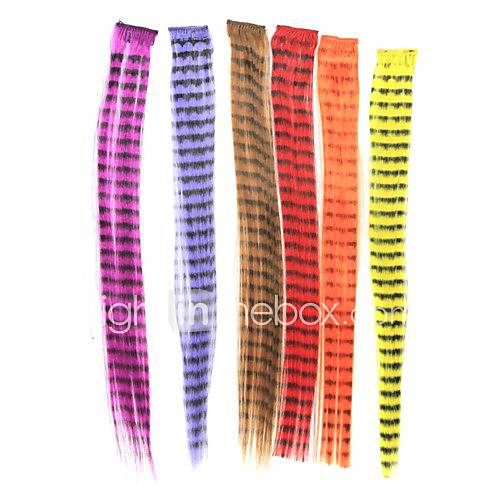 mixcolor 18 pouces clip-in d'extension de cheveux synthétiques plumes (6 pcs)