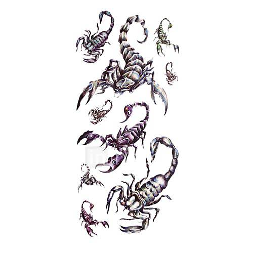 5 pièces de tatouage de scorpion imperméables temporaires (18.5cm  9cm)