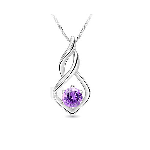Sterling Silver Twist Pendant With Crystal (More Colors) 236962 2017