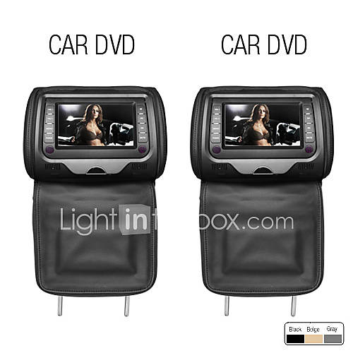 7 Inch Car Headrest DVD Player 1 Pair (Detachable Panel, SD/USB, Game