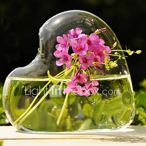 artistique vase en verre en forme de coeur