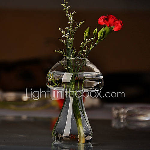 champignons vase en verre en forme