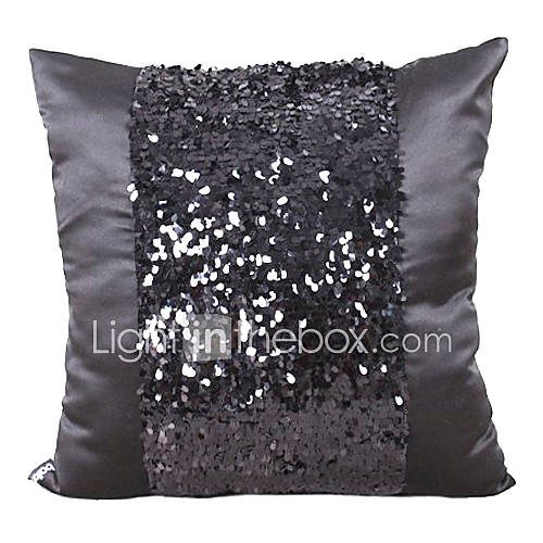 Contemporary Black Bling Polyester Decorative Pillow Cover 500767 2016