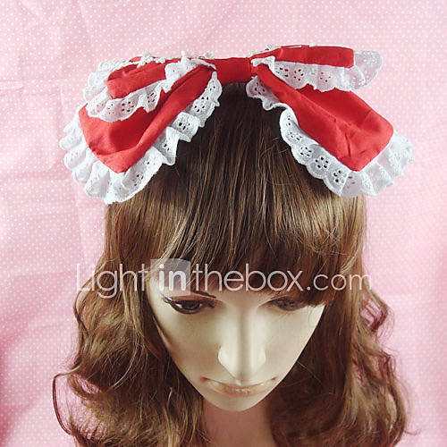 Image de Bijoux Doux Coiffure Princesse Rose Noir Bleu Rouge Accessoires Lolita Casque NÅ“ud papillon Couleur Pleine Pour Coton