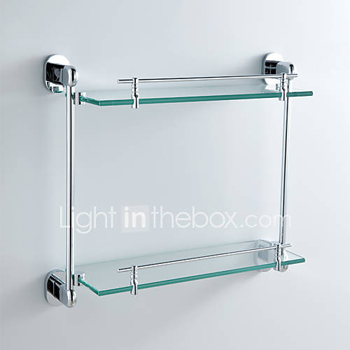 Bathroom Shelf Chrome Wall Mounted 441 x 135 x 400mm (17.3 x 5.31 x 26.