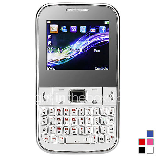 C3 Dual SIM 2,0 pouces QWERTY clavier de téléphone portable (Appareil photo, JAVA, TV, FM, Quadribande)