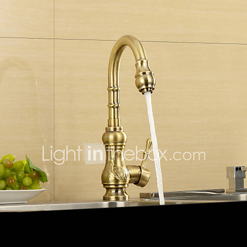 Deck Mounted Single Handle One Hole with Antique Bronze Kitchen faucet