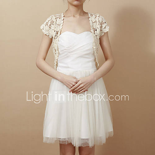 Elegant Short Sleeve Cotton Evening/Casual Wrap/Jacket 546864 2016 25.99