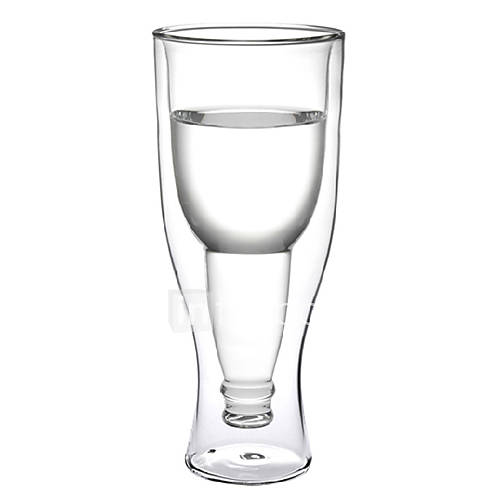 Upside Down Beer Bottle Style Double Walled Glass Cup 545510 2016 9.99