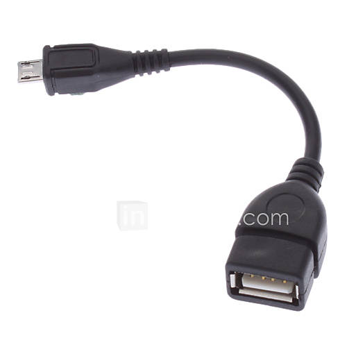 Image de CÃ¢ble MÃ¢le Micro USB - Femelle OTG (0,1 m)