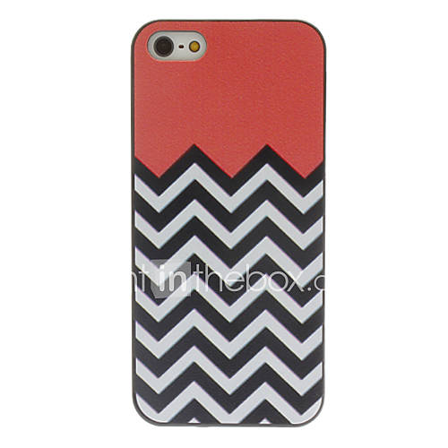 Black and White Waves Coloured Drawing Pattern Black Frame PC Hard Case for iPhone 5/5S