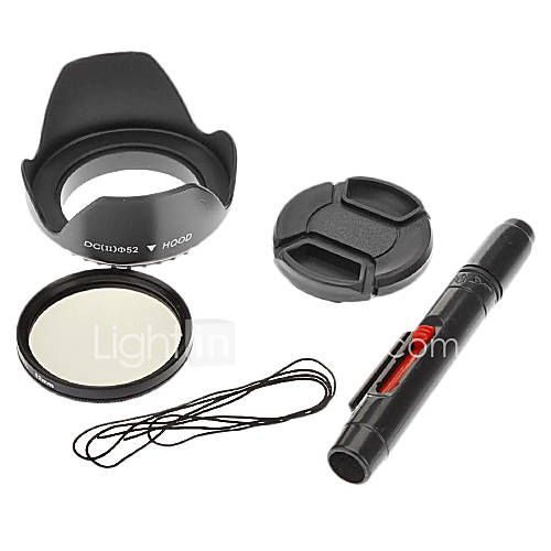 caméra 18-55mm filtre cpl  Bouchon Objectif  stylo de nettoyage 52mm pour nikon d3100