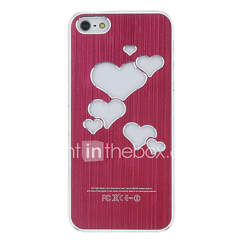 Heart Shaped Colorful LED Flash Light Hard Case Cover For iPhone 5/5S
